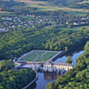 Chateau De Chenonceau From Above Art Print