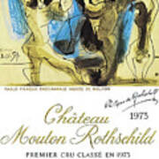 Chateau Mouton Rothschild 1973 Wine Label Artwork By Pablo Picasso Art Print