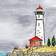Brave Red Top Maine Lighthouse Art Print