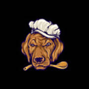 Chef Dog Head Art Print