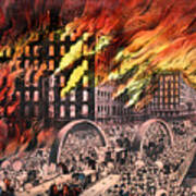 Chicago In Flames, 1871 Art Print