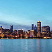 Chicago Night Skyline Art Print