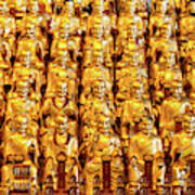 China 10 Mkm2 Collection - Gold Buddhist Statues Art Print