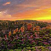 Chiricahua Mountains Sunset Panorama, Arizona Art Print