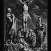 Christ On The Cross, With Mary And Johannes By Engraver Schelte Adamsz Bolswert Classical Art Art Print