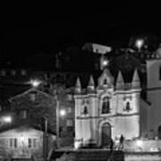 Church At Night In Piodao Art Print