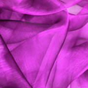 Close Up Of The Purple Wavy Organza Fabric Art Print