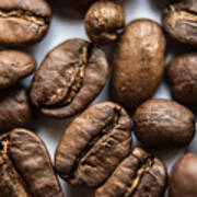 Closeup Of Brown Coffee Background Art Print