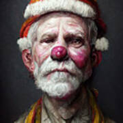 Clown Santa Clause Art Print
