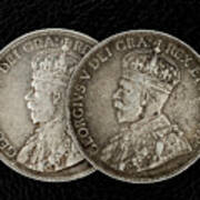 Coin Collecting - 1917 Canadian/newfoundland 50 Cent Face Art Print