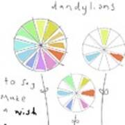 Color Wheel Dandelions Art Print