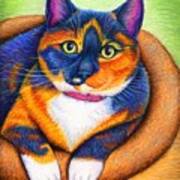 Colorful Calico Cat Art Print