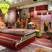 Magic Carpet Ride Showroom - Oriental Rugs Gallery - Colorful Carpets For Sale Art Print