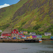 Colorful Fishing Village In Lofoten Art Print