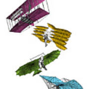 Colorful Hang Gliders Art Print