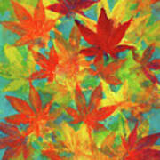 Colorful Maple Leaves Art Print