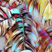 Colorful Palm Leaves Abstract Art Print