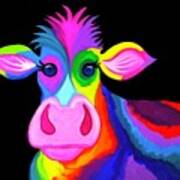 Colorful Rainbow Cow Art Print