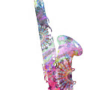 Colorful Saxophone Fresh Color Music Art Art Print