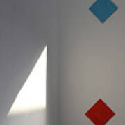 Colorful Squares Vs Light Triangle Art Print