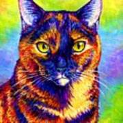 Colorful Tortoiseshell Cat Art Print