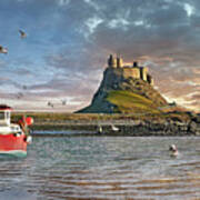 Colour Photo Of Lindisfarne Castle, Art Print