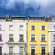 Colourful Terraced Townhouses With Summer Sky Background. The Ar Art Print