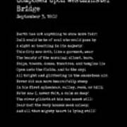 Composed Upon Westminster Bridge - William Wordsworth Poem - Literature - Typewriter Print - Black Art Print
