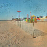 Coney Island Beachscape Art Print