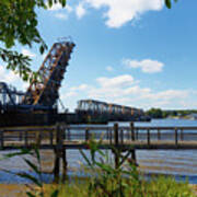 Connecticut River Bridge Portrait Art Print