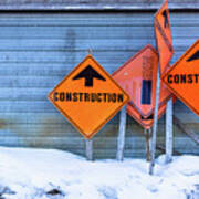 Construction Signs Art Print