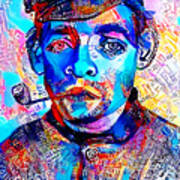 Contemporary Urban Van Gogh Head Of A Young Man With A Pipe 20211011 Art Print