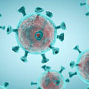 Coronavirus,3d Render Art Print