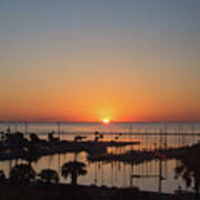 Corpus Christi Marina Sunrise Art Print