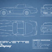 Corvette C3 Blueprint Art Print