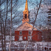 Country Church In Snow - Harrisville, Nh Art Print