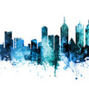 Coventry And Melbourne Skylines Mashup Art Print