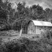 Creeper Trail Farm Barn Damascus Virginia Black And White Art Print