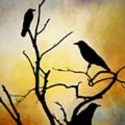 Crow Birds On Tree Bird 95 Art Print