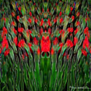 Dance Of The Budding Irises Art Print