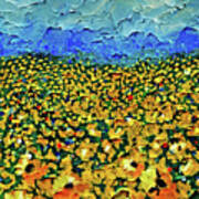 Dancing Sunflowers- Art By Linda Woods Art Print