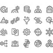 Data Processing Icons - Classic Line Series Art Print