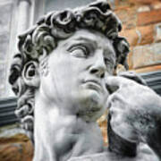 David By Michelangelo Florence Italy Face Detail Art Print