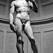 David By Michelangelo In Florence Italy Black And White Art Print