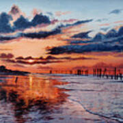Dawn On Crystal Beach Art Print