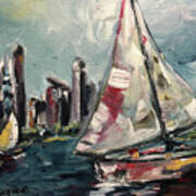 Daytime Sailing Chicago Art Print