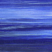 Deep Blue Sea Ultramarine Waters At Night Art Print