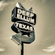 Deep Ellum Arrow Sign - Dallas Texas Sepia 1x1 Art Print