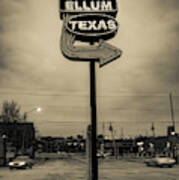 Deep Ellum Texas Neon Sign - Vintage Sepia Dallas Art Print
