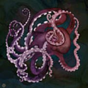 Deep Sea Purple Octopus Art Print